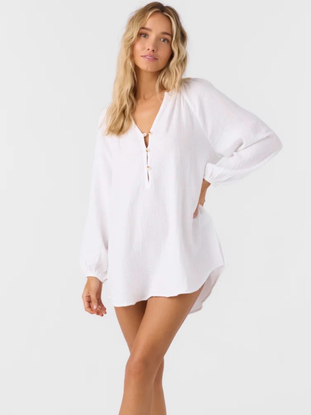 O'Neill White crinkle soft cover up NWT women’s Medium